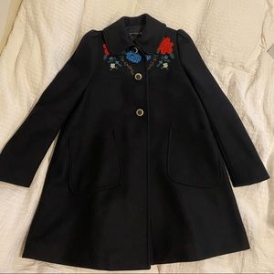 ZARA Wool Floral Embroidery Coat